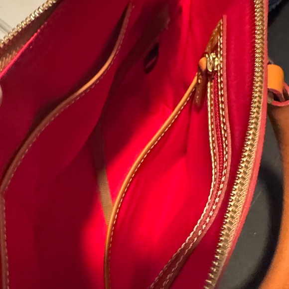 Dooney & Bourke Teal and Tan Striped Satchel - Picture 5 of 16